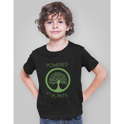 Powered by Plants (Unisex) Kid's T-Shirt - Vegan As Folk