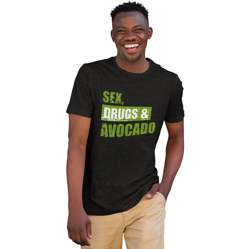 Sex, Drugs & Avocado Organic Cotton (Unisex) Vegan T-Shirt - Vegan As Folk