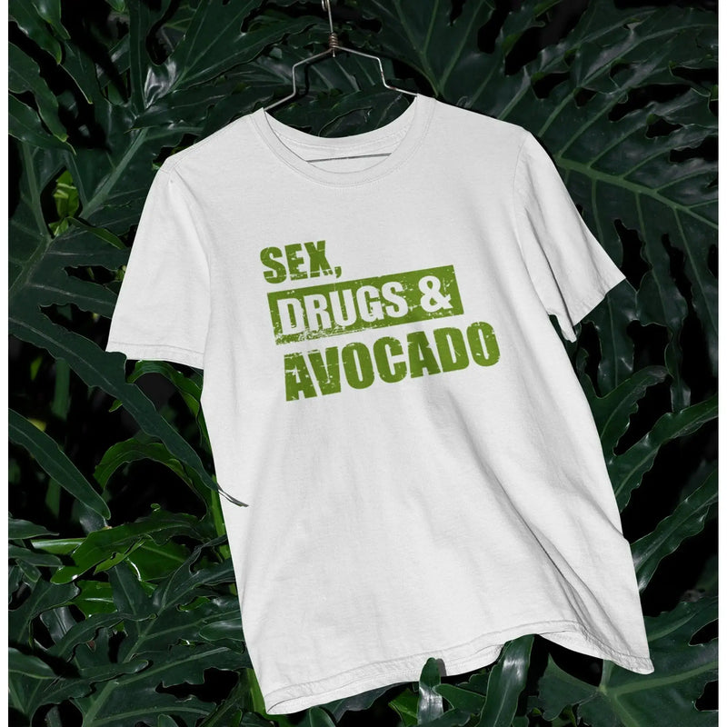 Sex, Drugs & Avocado Organic Cotton (Unisex) Vegan T-Shirt - Vegan As Folk