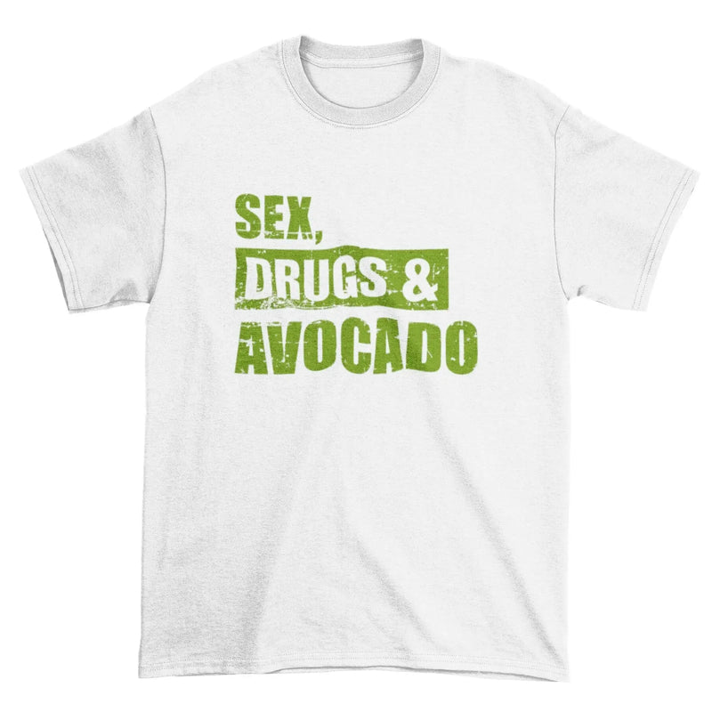 Sex, Drugs & Avocado Organic Cotton (Unisex) Vegan T-Shirt - Vegan As Folk