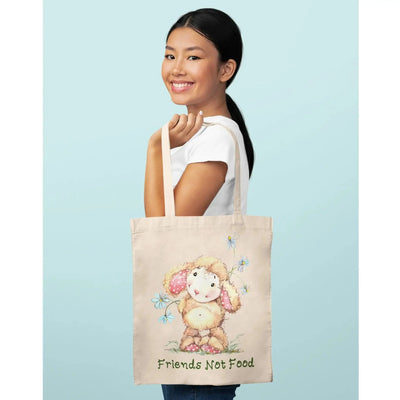 Sheep Friends Not Food Organic Cotton Tote Bag - Vegan As Folk