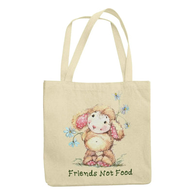 Sheep Friends Not Food Organic Cotton Tote Bag - Vegan As Folk