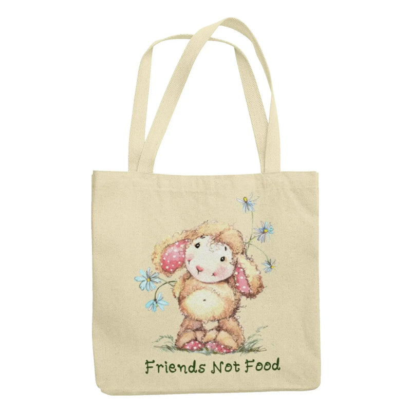 Sheep Friends Not Food Organic Cotton Tote Bag - Vegan As Folk