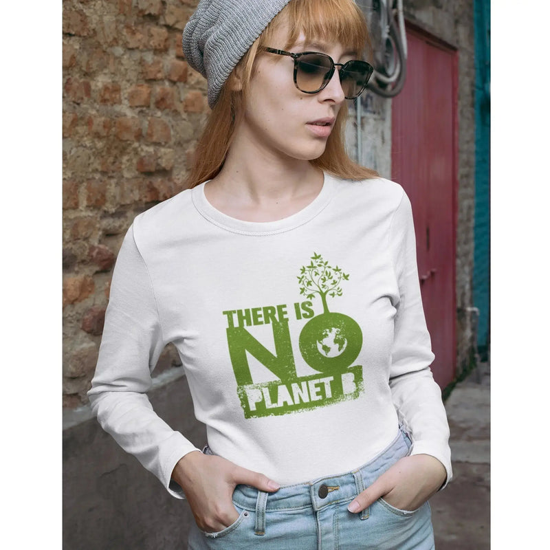 There Is No Planet B Organic Cotton (Unisex) Vegan Long Sleeve T-Shirt - Vegan As Folk