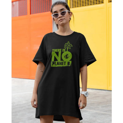 There Is No Planet B Women's Organic Cotton Vegan T-Shirt Dress - Vegan As Folk