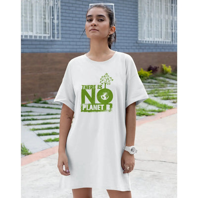 There Is No Planet B Women's Organic Cotton Vegan T-Shirt Dress - Vegan As Folk