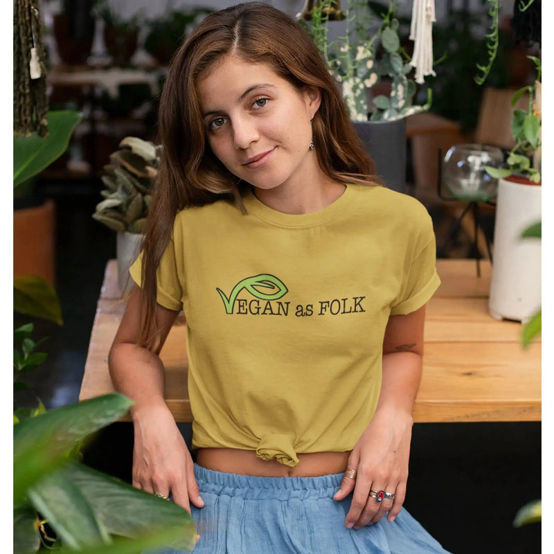 Vegan as Folk Logo Organic Cotton (Unisex) Vegan T-Shirt - Vegan As Folk
