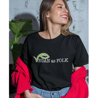 Vegan as Folk Logo Organic Cotton (Unisex) Vegan T-Shirt - Vegan As Folk