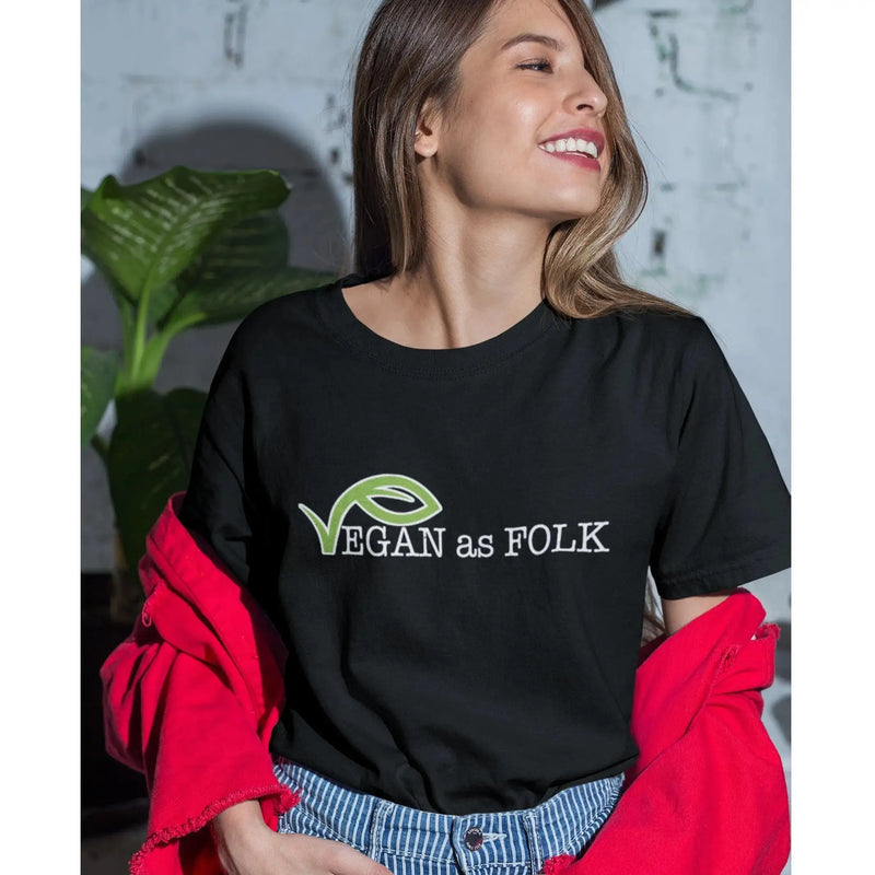 Vegan as Folk Logo Organic Cotton (Unisex) Vegan T-Shirt - Vegan As Folk