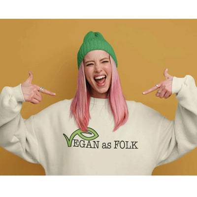Vegan as Folk Logo (Unisex) Vegan Sweatshirt - Vegan As Folk