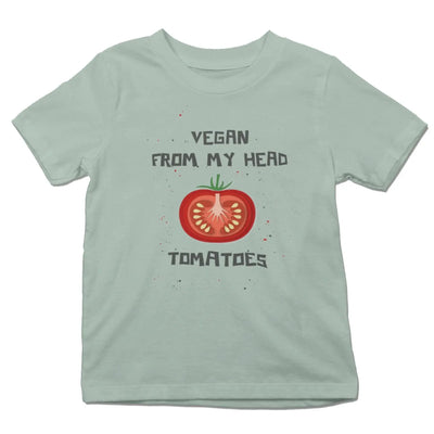 Vegan From My Head Tomatoes Organic Cotton Kid's (Unisex) T-Shirt - Vegan As Folk