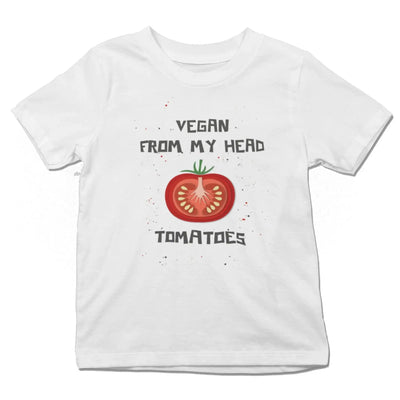 Vegan From My Head Tomatoes Organic Cotton Kid's (Unisex) T-Shirt - Vegan As Folk
