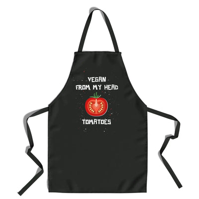 Vegan From My Head Tomatoes Organic Cotton Kitchen Apron - Vegan As Folk