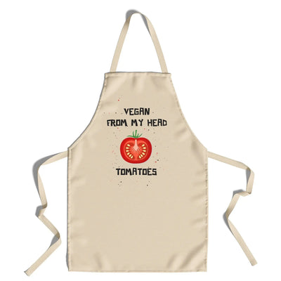 Vegan From My Head Tomatoes Organic Cotton Kitchen Apron - Vegan As Folk