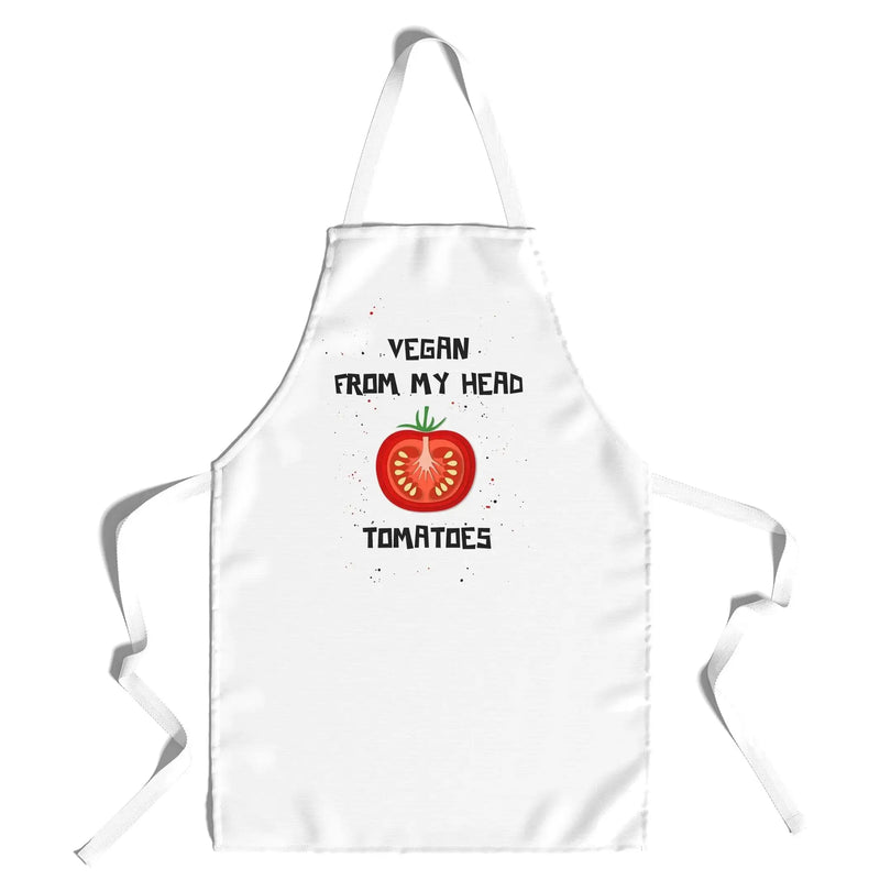 Vegan From My Head Tomatoes Organic Cotton Kitchen Apron - Vegan As Folk
