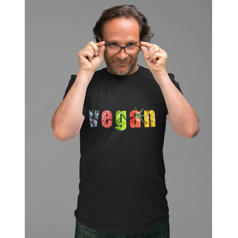 Vegan Fruit & Veg Logo Organic Cotton (Unisex) T-Shirt - Vegan As Folk