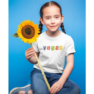 Vegan Fruit & Veg Logo (Unisex) Kid's T-Shirt - Vegan As Folk