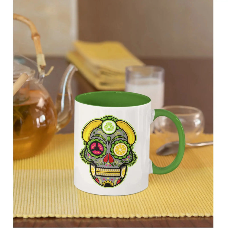 Vegan Sugar Skull Ceramic Mug - Vegan As Folk