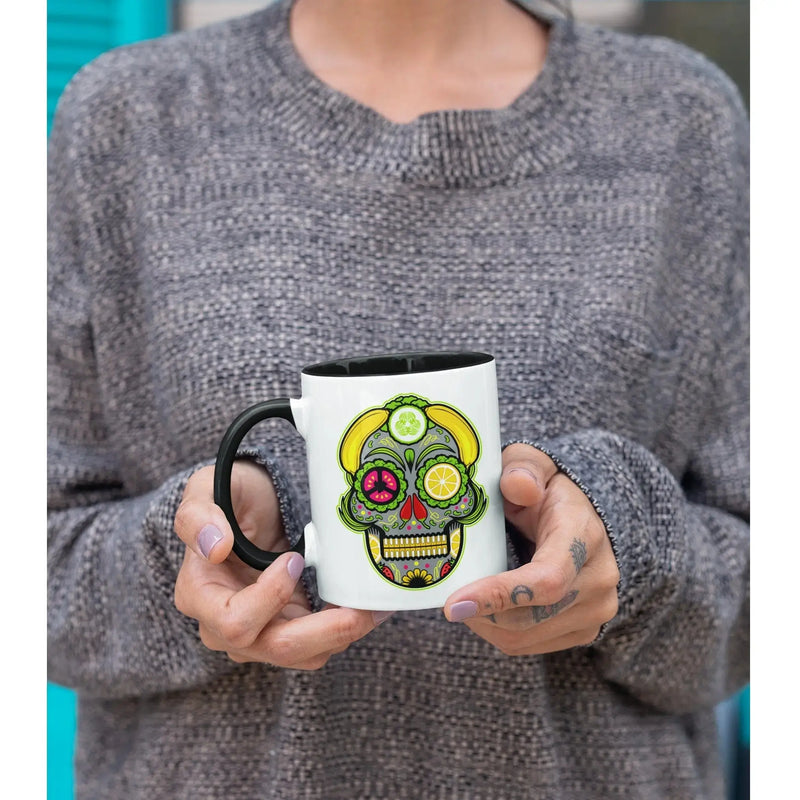 Vegan Sugar Skull Ceramic Mug - Vegan As Folk