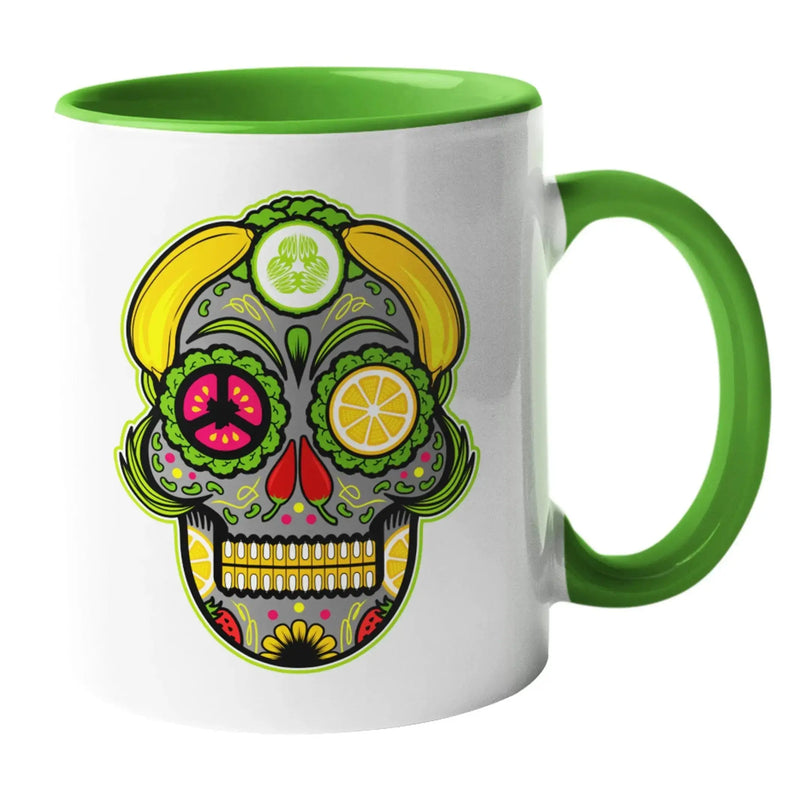 Vegan Sugar Skull Ceramic Mug - Vegan As Folk