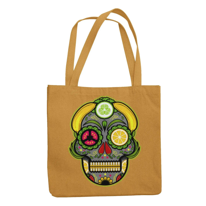 Vegan Sugar Skull Organic Cotton Tote Bag - Vegan As Folk