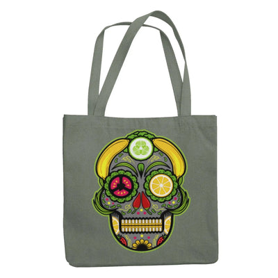 Vegan Sugar Skull Organic Cotton Tote Bag - Vegan As Folk