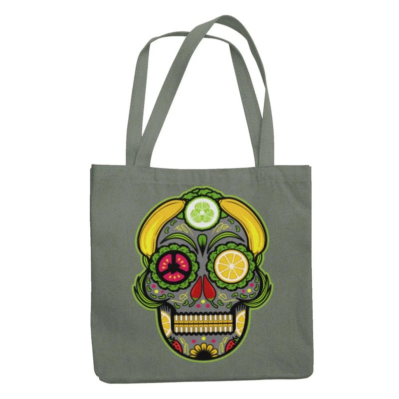 Vegan Sugar Skull Organic Cotton Tote Bag - Vegan As Folk