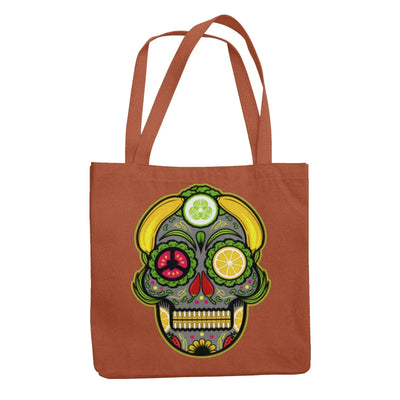 Vegan Sugar Skull Organic Cotton Tote Bag - Vegan As Folk