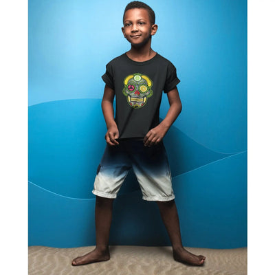 Vegan Sugar Skull (Unisex) Kid's T-Shirt - Vegan As Folk