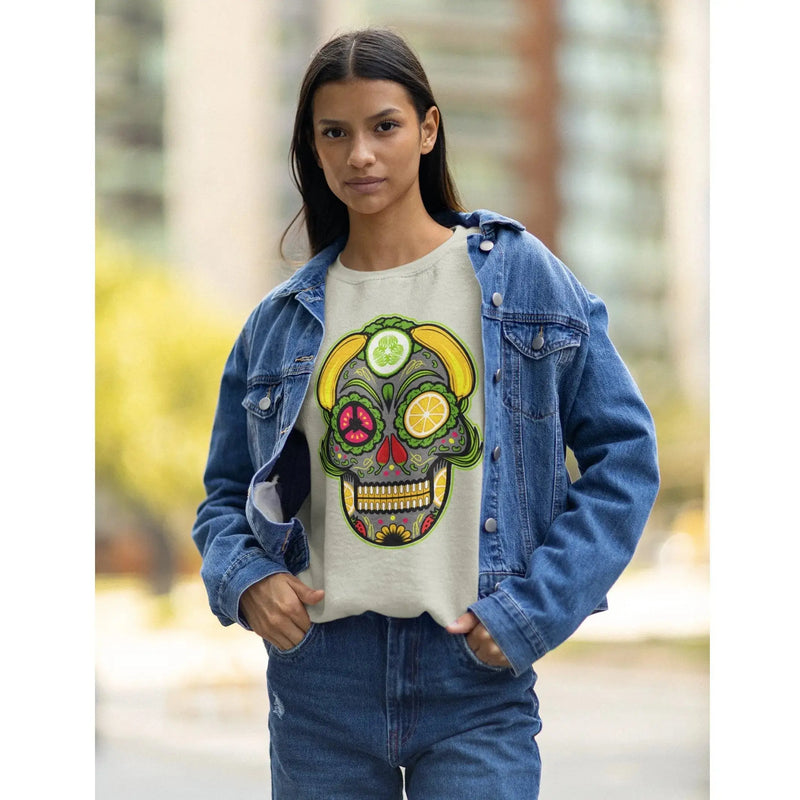 Vegan Sugar Skull (Unisex) Sweatshirt - Vegan As Folk