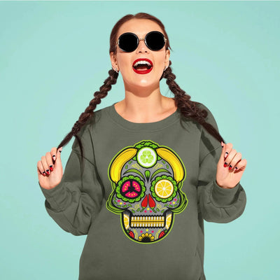 Vegan Sugar Skull (Unisex) Sweatshirt - Vegan As Folk