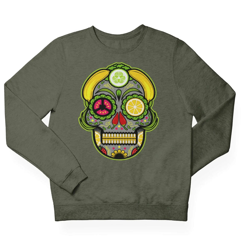 Vegan Sugar Skull (Unisex) Sweatshirt - Vegan As Folk