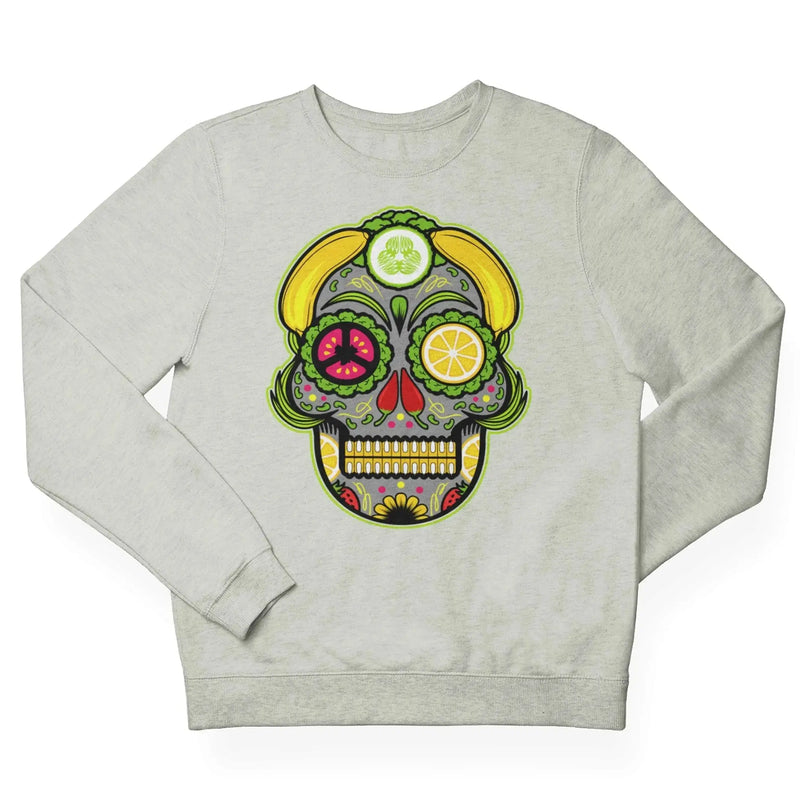 Vegan Sugar Skull (Unisex) Sweatshirt - Vegan As Folk