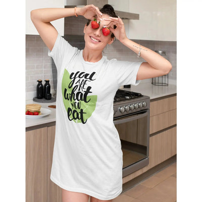 You Are What You Eat Organic Cotton Vegan T-Shirt Dress - Vegan As Folk