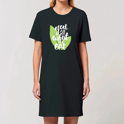 You Are What You Eat Organic Cotton Vegan T-Shirt Dress - Vegan As Folk