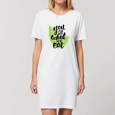 You Are What You Eat Organic Cotton Vegan T-Shirt Dress - Vegan As Folk